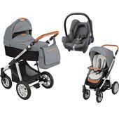 Wózek wielofunkcyjny 3w1 Lupo Dotty Baby Design + Cabrio Fix GRATIS (Eco grafitowy)