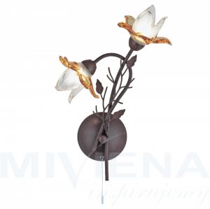 Orchid kinkiet 2 rustykalny brąz szkło