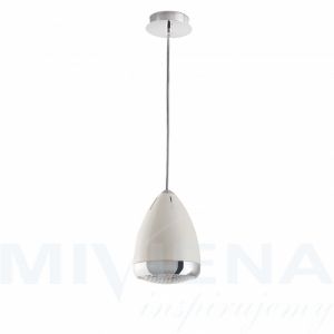 Lampetta lampa wisząca 1 biały szkło chrom 21 cm