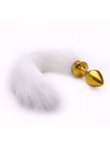 White Tail Buttplug - Gold