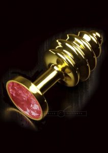 Jewellery Ribbed Gold Ruby