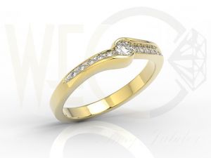 Pierścionek z żółtego złota z brylantami 0,13ct wzór BP-3413Z-R