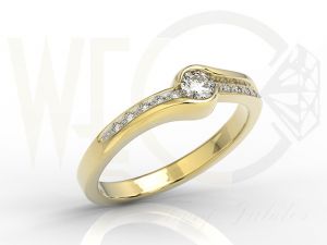 Pierścionek z żółtego złota z brylantami 0,19ct wzór BP-3419Z-R