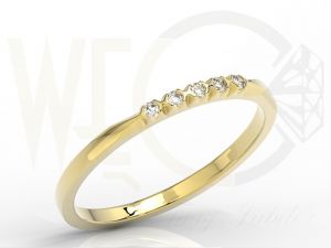 Pierścionek z żółtego złota z diamentami 0,07 ct wzór BP-3507Z