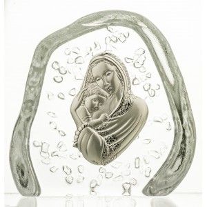Przycisk kryształowy Matka Boska z Dzieciątkiem -4156