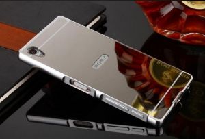 Obudowa Bumper Metal Mirror Case Sony Xperia Z3 - Srebna - Srebrny