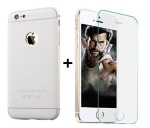 Zestaw | Bumper Metal Case Srebrny + Szkło ochronne Perfect Glass | Etui dla Apple iPhone 6 Plus / 6