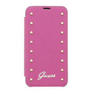 Etui Guess - Studded - Book Case - Samsung G900F Galaxy S5 - Różowe - Różowy