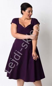 Sukienka w stylu pin-up PLUS SIZE, swingdress |fioletowa