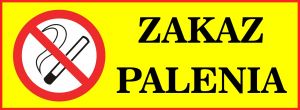 Znak ZAKAZ PALENIA - TYP II - 10 x 27 cm